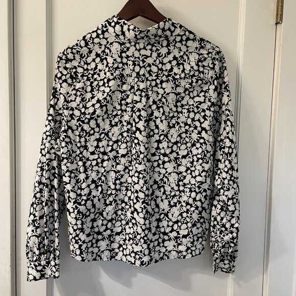 SCOTCH & SODA Flower and Anchor AlloverBalloon Sleeve Shirt Women's Size 34 (XS) - Picture 3 of 8
